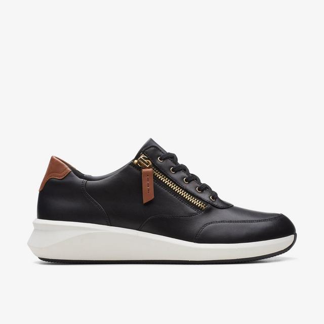 Clarks MUJERES Un Rio Zip Cuero Negro Un Rio Zip
