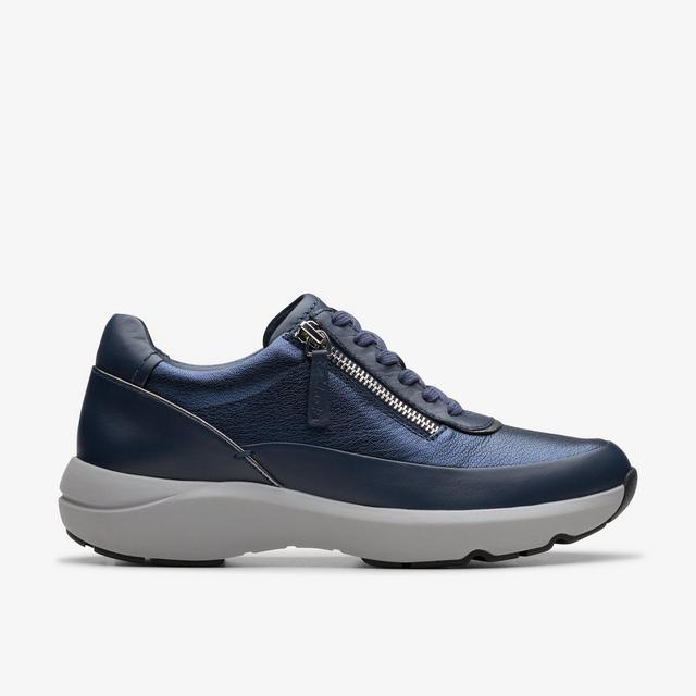 Clarks Tivoli Zip Navy Combination Zapatos Descuento