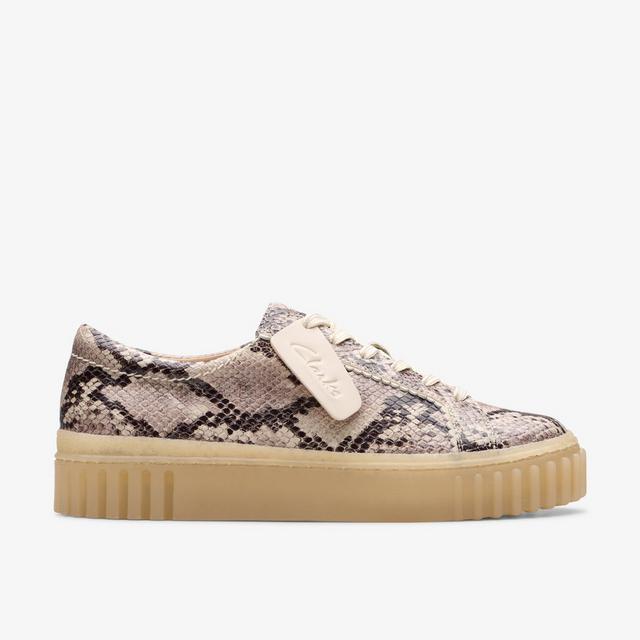 Clarks Mayhill Walk en cuero efecto serpiente color gris Zapatos