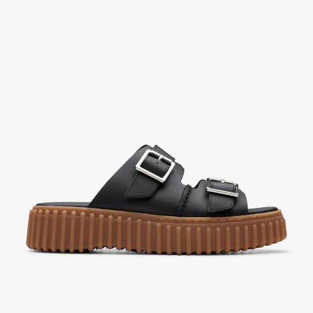 Clarks MUJERES Torhill Slide Cuero Negro Torhill Slide