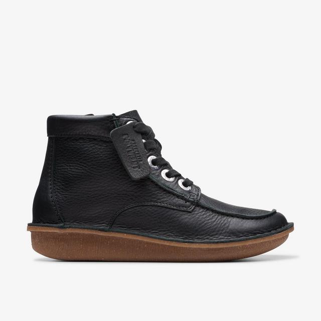 Clarks MUJERES Funny Cedar en cuero negro Funny Cedar