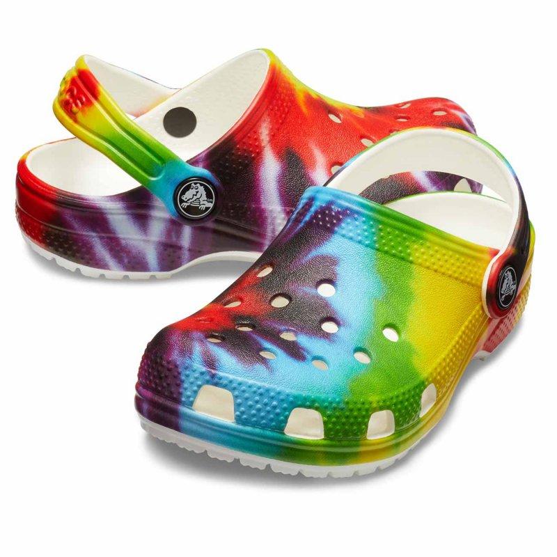 Crocs Zuecos de niños Classic Tie Dye Graphic Clog K Descuento por venta flash