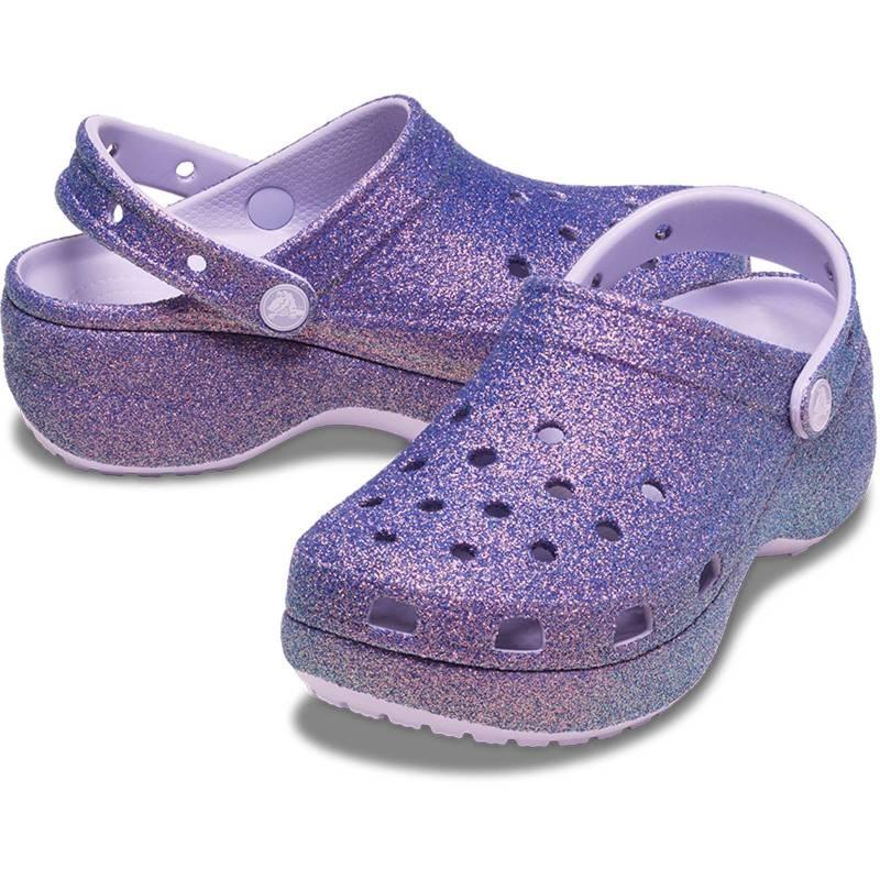 Crocs Zuecos de mujer con plataforma iridiscente Glitter W Venta caliente